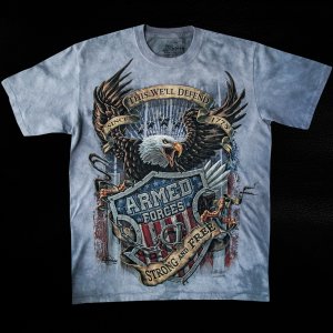 画像: アメリカンイーグル＆星条旗 ARMED FORCES 半袖Tシャツ（ライトブルー）S/American Eagle/U.S.A Shortsleeve T-shirt 