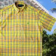 画像1: ラルフローレン 半袖 シャツ（レモンイエロー・ピーチ）ラージサイズ/Ralph Lauren Plaid Shortsleeve Shirt
