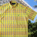 画像: ラルフローレン 半袖 シャツ（レモンイエロー・ピーチ）ラージサイズ/Ralph Lauren Plaid Shortsleeve Shirt