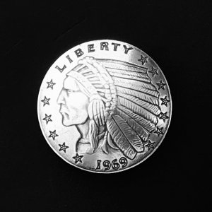 画像: ファニー インディアン チーフ コンチョ(シルバー)/Funny 31mm Indian Chief Replica Concho(Silver)