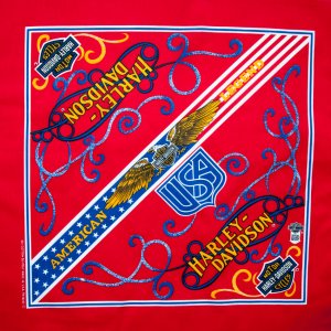 画像: ハーレーダビッドソン バンダナ(レッド・USA)/Harley Davidson Bandana