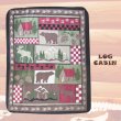 画像1: ログキャビン フリース・スローブランケット/Fleece Throw(LogCabin)