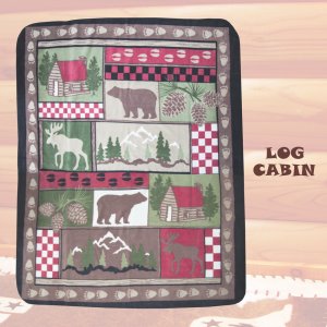 画像: ログキャビン フリース・スローブランケット/Fleece Throw(LogCabin)