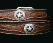 画像2: ウエスタン スター レザーベルト(ブラウン)/Western Leather Belt(Brown)
