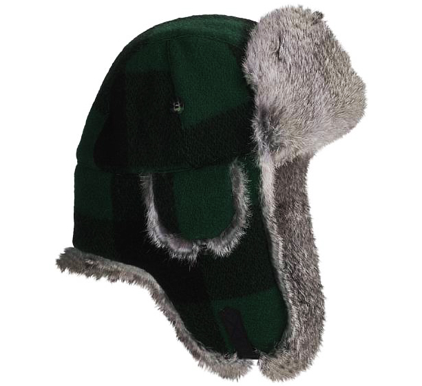 画像1: マッド ボンバー ハット 帽子（ラビット ファー グリーン・ブラック）/Mad Bomber Hat(Green Black)