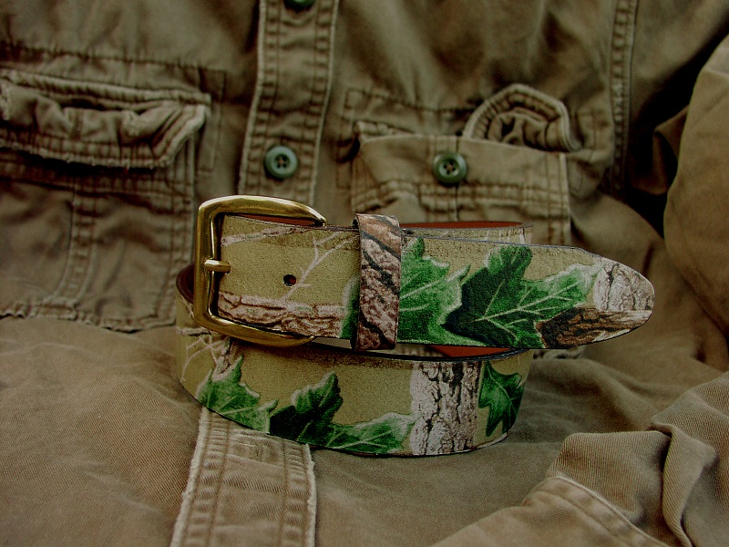 画像: カモ柄レザーベルト/Camo Design Leather Belt