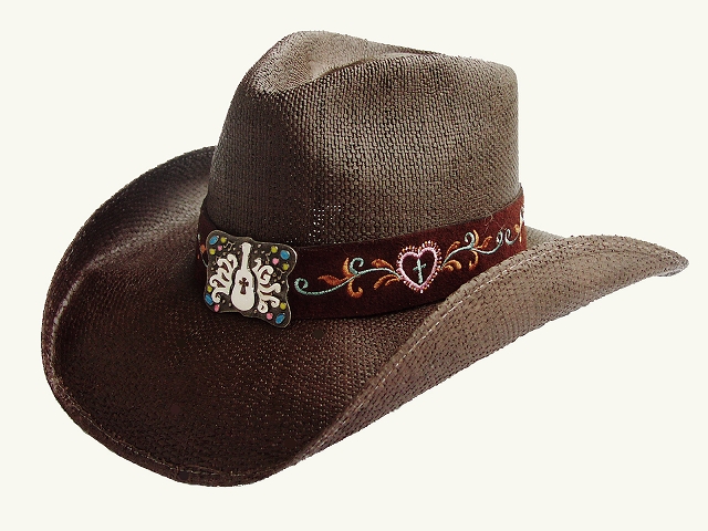 画像1: ウエスタン ストロー ハット/Western Straw Hat(Brown)