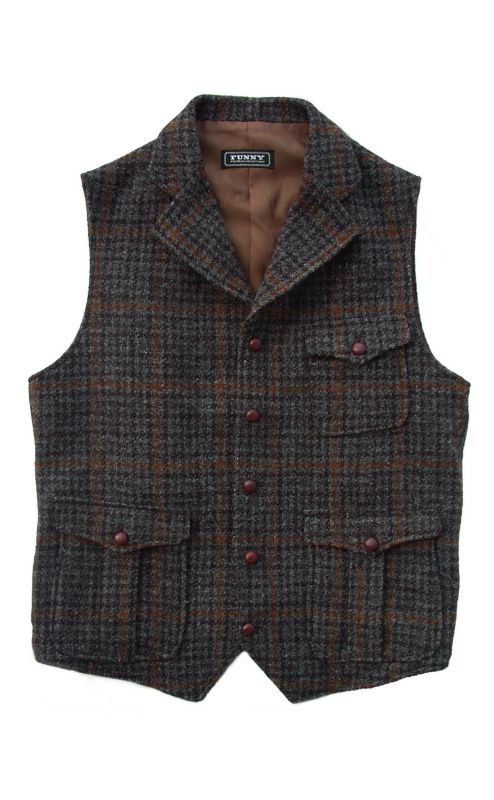 画像: ファニー ハリスツイード ウール ベスト/Funny Harris Tweed Vest