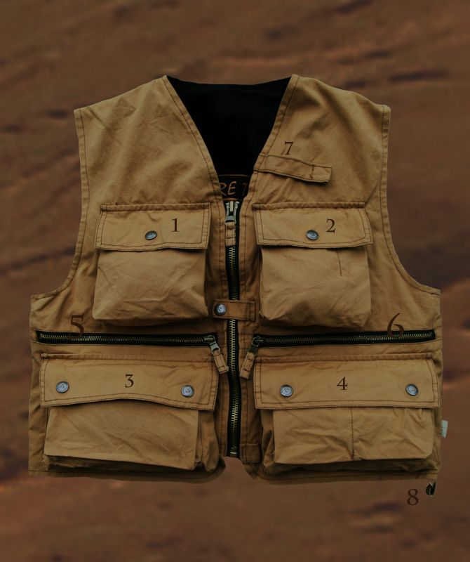 画像: ウォッシュド コットンキャンバス フィールド ベスト（アーミーグリーン）/Washed Field Vest