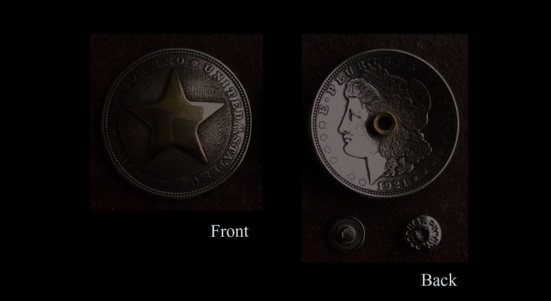 画像: ファニー 1$ モーガンコイン スターコンチョ/Funny 1$ MORGAN★STAR★COIN CONCHO・37mm