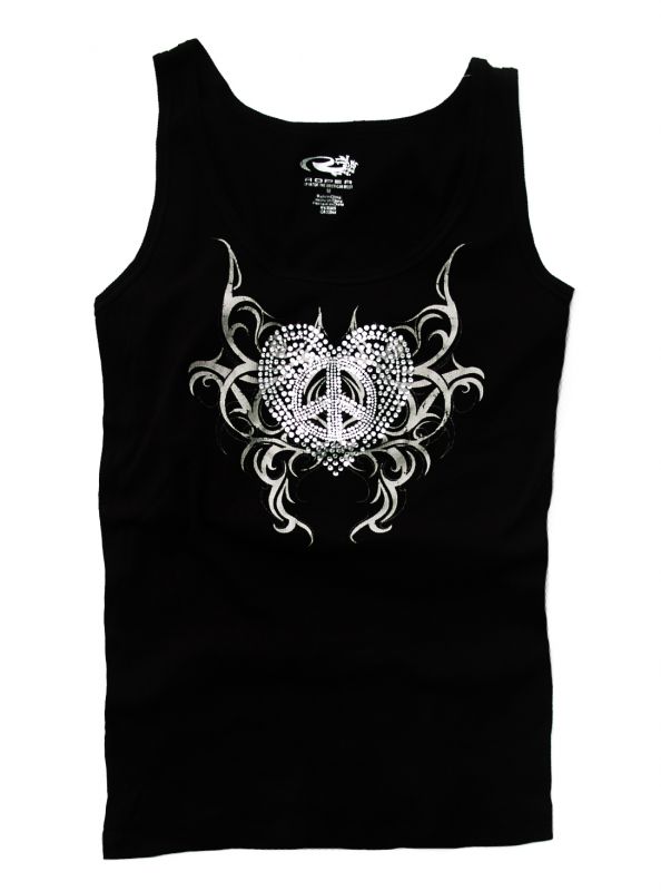 画像: ローパー ラインストーン ハート タンクトップ（ブラック・レディース）/Roper Tank Top(Black・Women's)