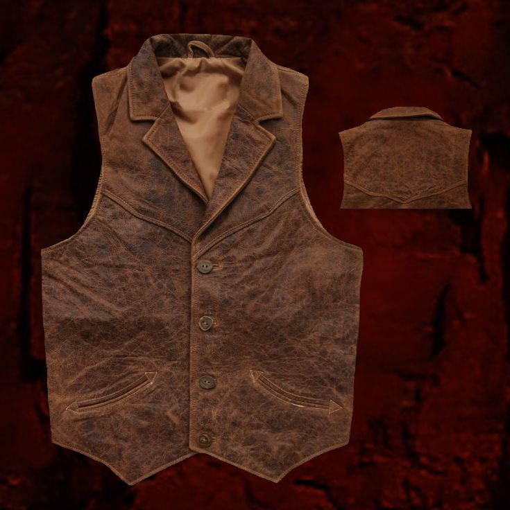 画像: ウエスタン レザー ベスト（ブラウン）/Western Leather Vest(Brown)