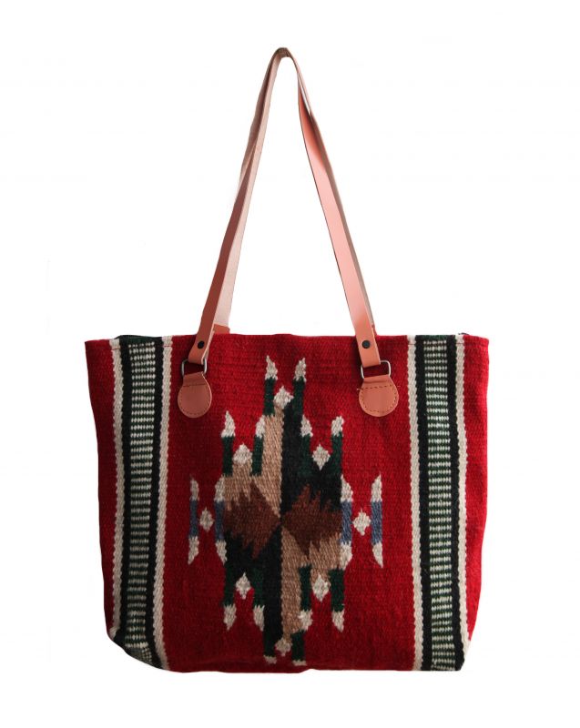 画像: エルパソサドルブランケット トートバッグ・サウスウエストデザイン/El Paso Saddle Blanket Southwest Design Wool Purse