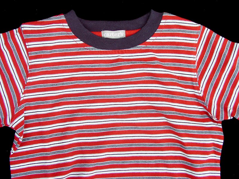 画像: キッズ ストライプ Tシャツ(ネイビー/レッド）/Stripe T-shirt(Navy/Red)