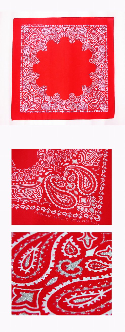 画像: バンダナ ハバハンク HAV-A-HANK ペイズリー（レッド・ホワイト）/Bandana Paisley Red White