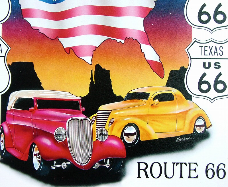 画像: ルート66 アメリカンハイウェイ メタルサイン/Route 66 Metal Sign America's Highway