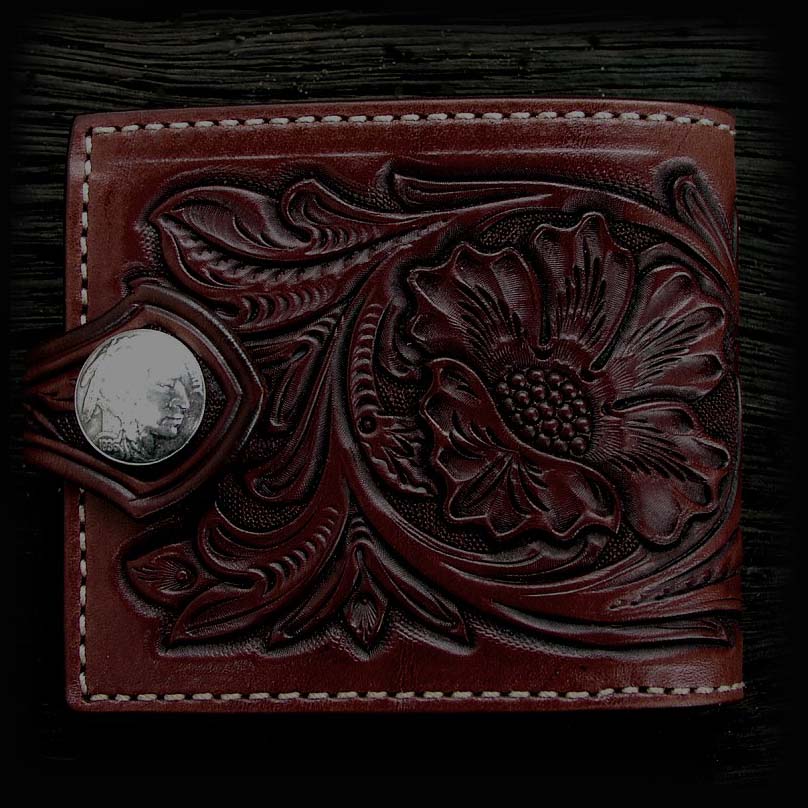 画像1: ファニー コインヘッド ビルフォード ハンドクラフト・Hand Craft(Brown Antique)/Funny Coin Head Billfold