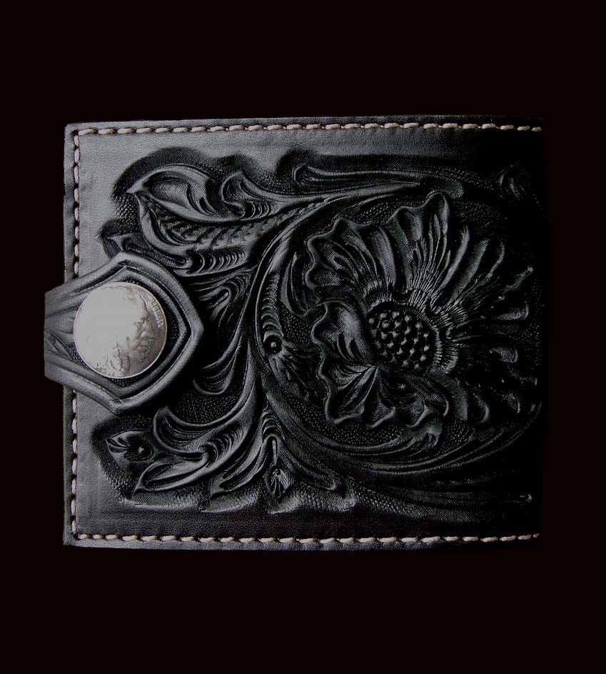 画像: ファニー コインヘッド ビルフォード ハンドクラフト・Hand Craft(Black)/Funny Coin Head Billfold