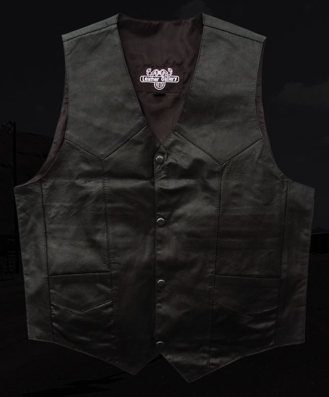 画像: ウエスタン レザー ベスト（ブラック）/Western Leather Vest(Black)