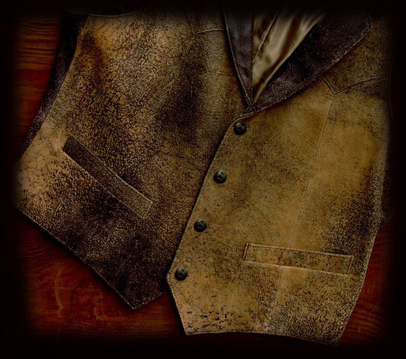 画像: ウエスタン ラムレザーベスト（タン）/Western Lamb Leather Vest(Tan)