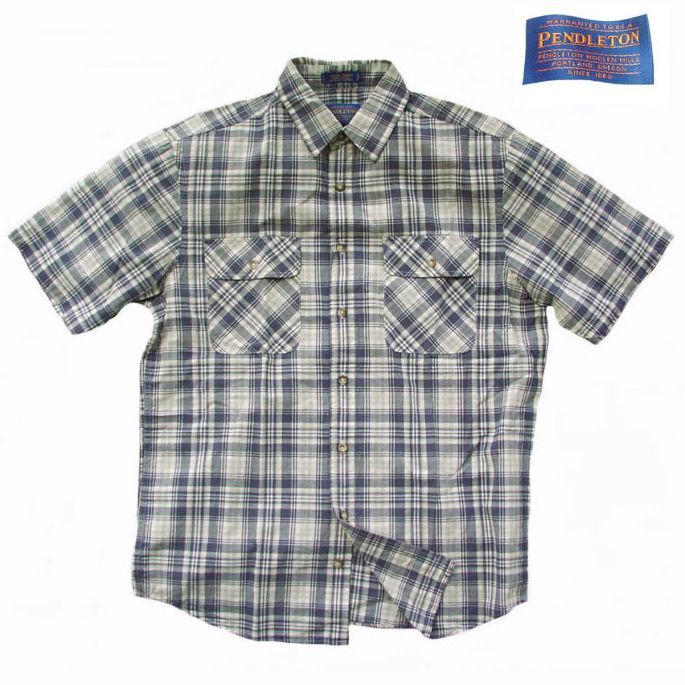 画像1: ペンドルトン半袖シャツ（ブループラッド）/Pendleton Short Sleeve Hiker Shirt