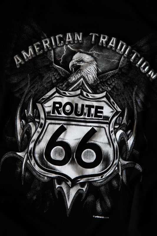 画像: ルート66 半袖Tシャツ（ブラック・イーグル）/Route 66 T-shirt