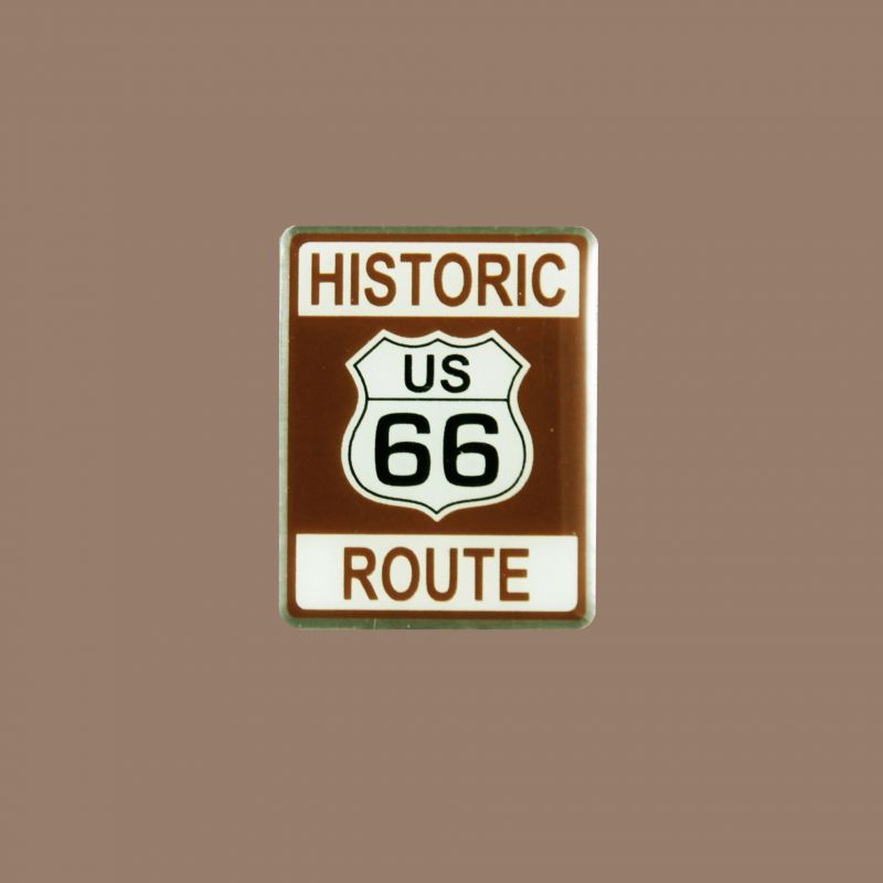 画像1: ルート66 ピンバッジ ヒストリック・ブラウン/Pin Route66