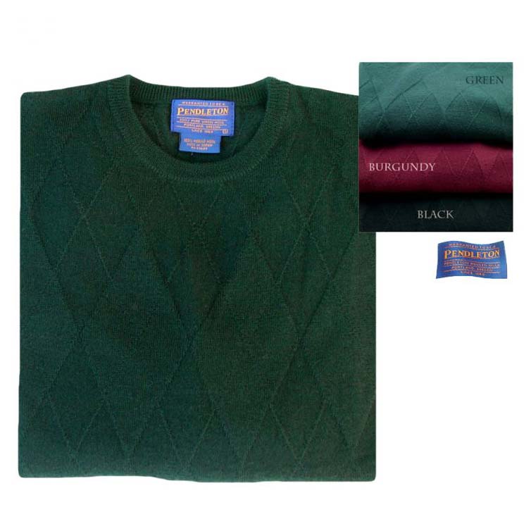 画像1: ペンドルトン クルーネック ウールセーター（グリーン）/Pendleton Crewneck Wool Sweater