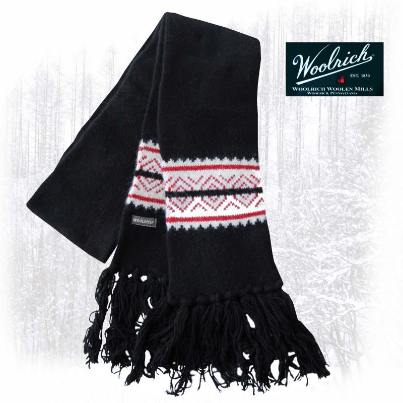 画像1: ウールリッチ マフラー（ブラック・ホワイト・レッド）/Woolroch Muffler(Women's)