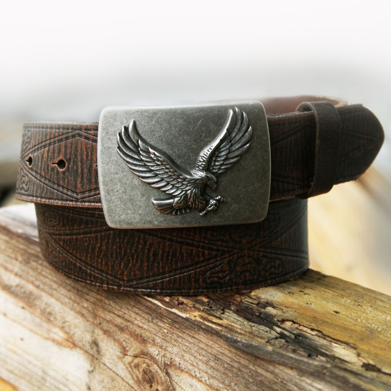 イーグル バックル レザー ベルト（ブラウン）/Leather Belt(Brown 