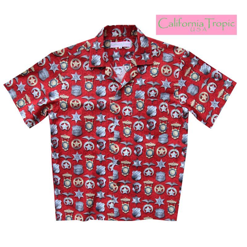 画像: カリフォルニア トロピック USA キャンプシャツ（シェリフバッジ）/California Tropic Camp Shirt