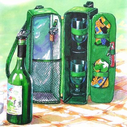 画像: パーティー&ピクニック　デラックスワインキャリアー（ワイングラス付き・ブラック）/Deluxe Wine Carrier with Glasses(Black)