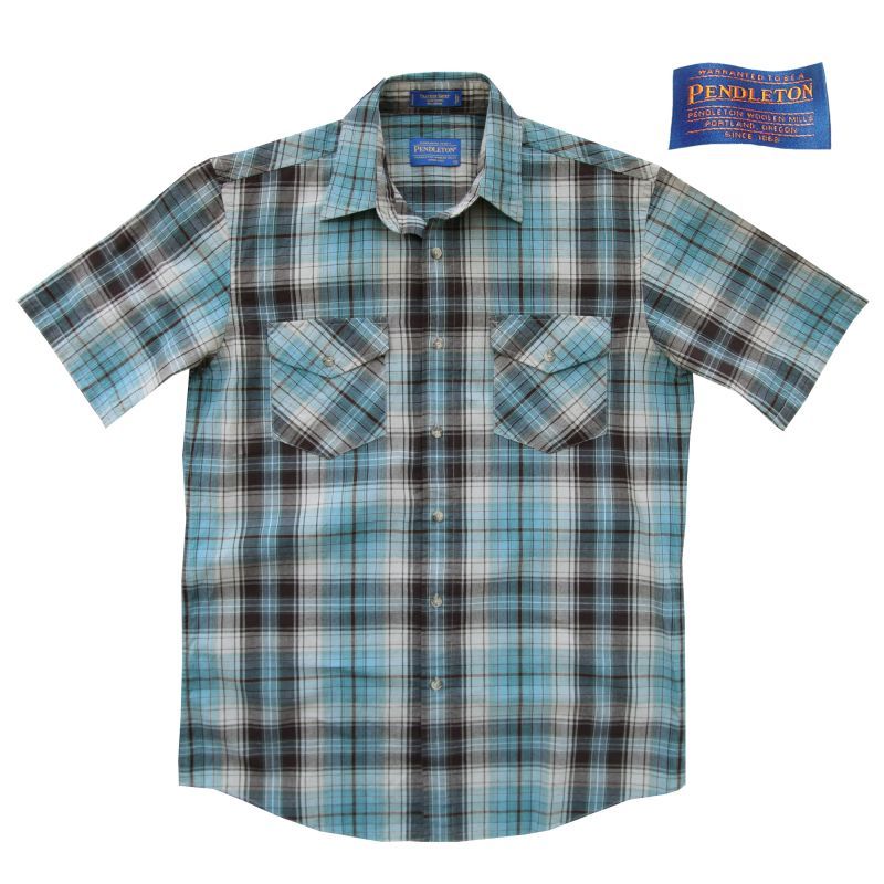 画像1: ペンドルトン 半袖 シャツ（ターコイズ ブルー）S/Pendleton Short Sleeve Shirt
