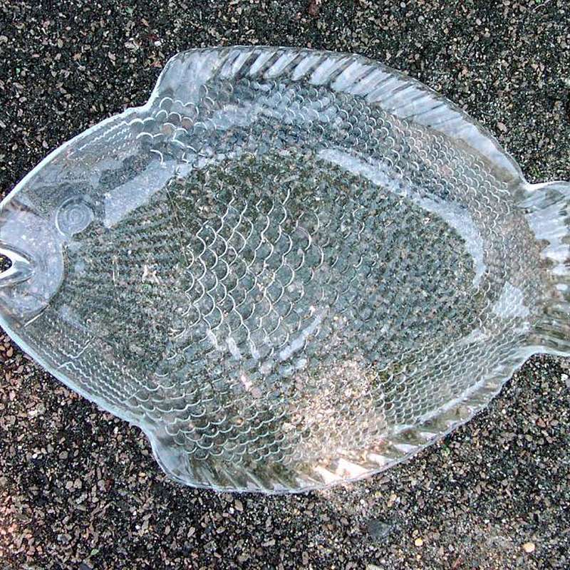 画像1: フィッシュ ガラス皿/Fish Glass Plate