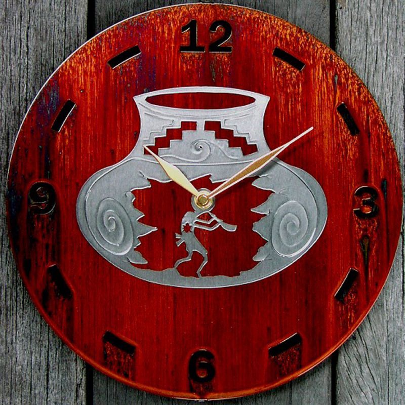 画像1: ココペリ メタルウォールクロック（壁掛け時計）/Kokopelli Metal  Art Wall Clock