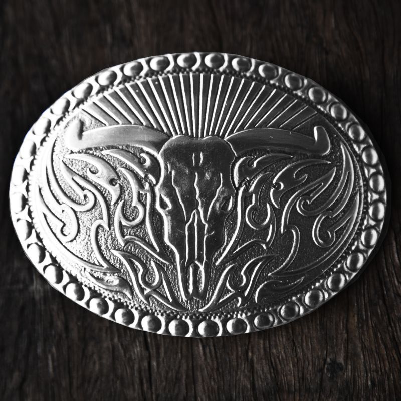 画像1: クラムライン ベルト バックル スカル/Crumrine Belt Buckle