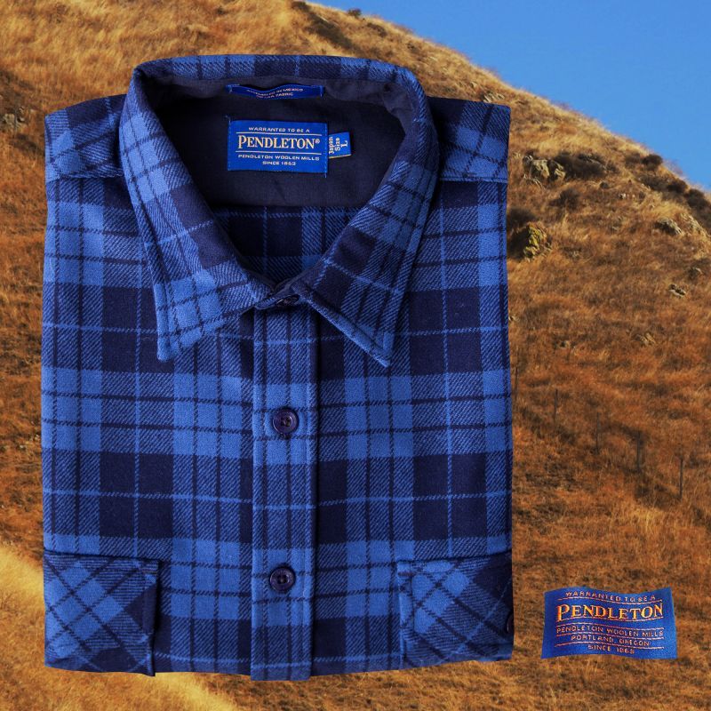 画像: ペンドルトン ジャパンフィット アウトドアシャツ ブループラッド L（身幅約55cm）/Pendleton Outdoor Shirt Blue Plaid