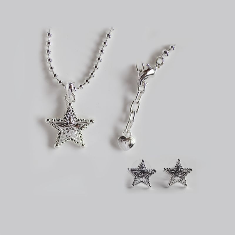 [値下げ] STAR JEWELRY シルバーネックレス ピアス セット