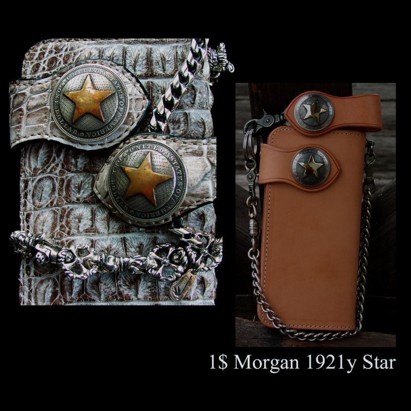 画像1: ファニー 1$ モーガンコイン スターコンチョ/Funny 1$ MORGAN★STAR★COIN CONCHO・37mm