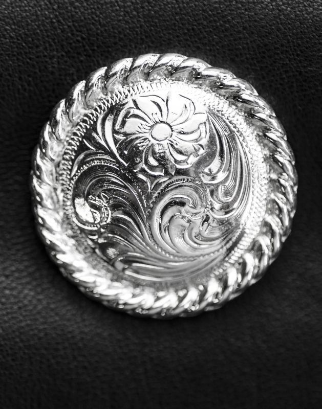 画像: フローラル ロープエッジ コンチョ 31mm シカゴスクリュー/Concho Chicago Screw