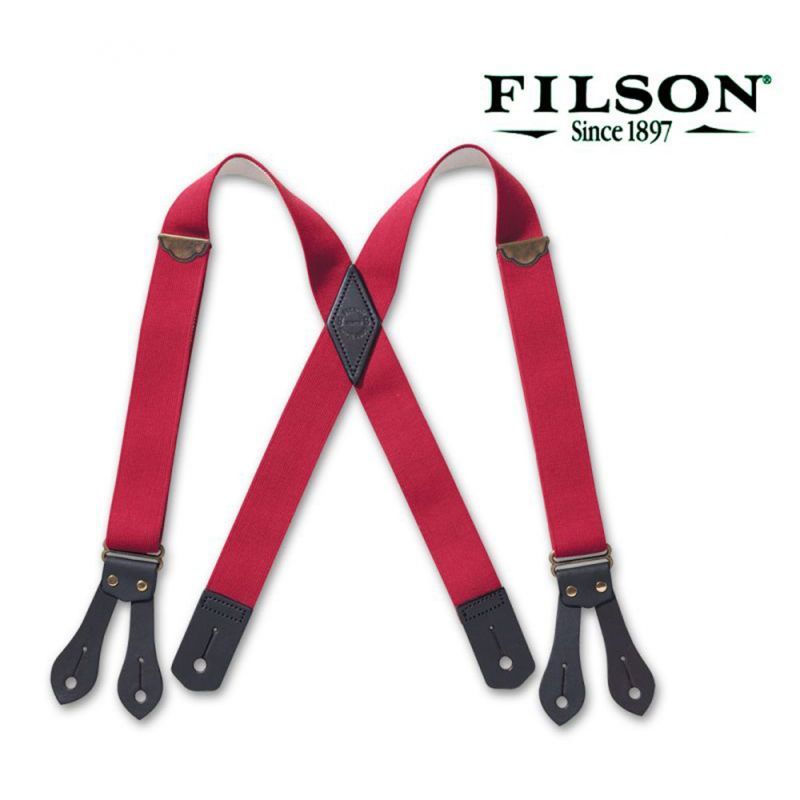 画像1: フィルソン タブ サスペンダー（レッド）/Filson Tab Suspenders(Red)