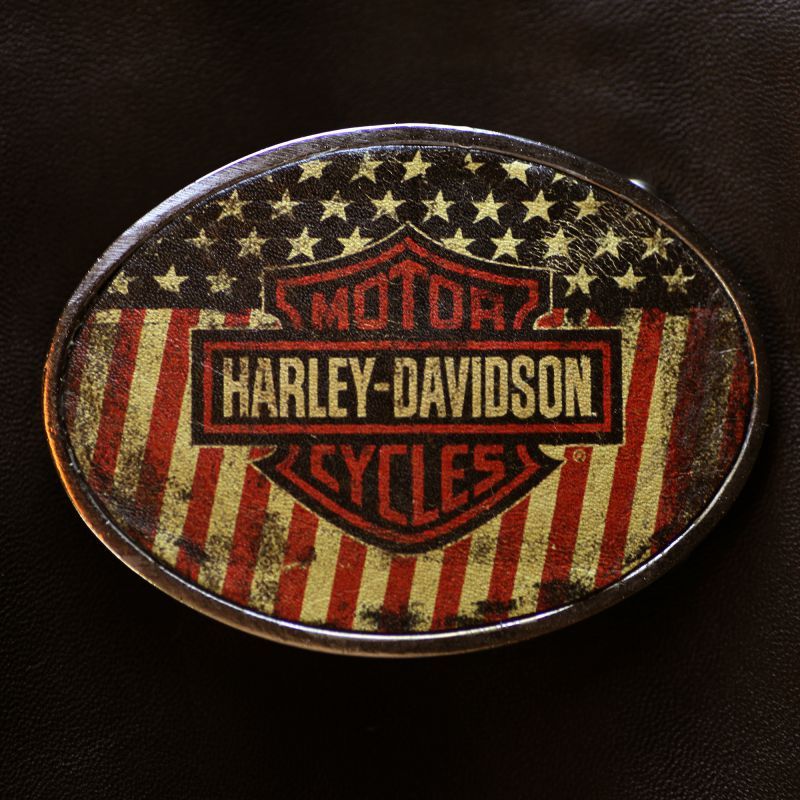 画像1: ハーレー ダビッドソン ベルト バックル（アメリカ国旗）/Harley Davidson Buckle