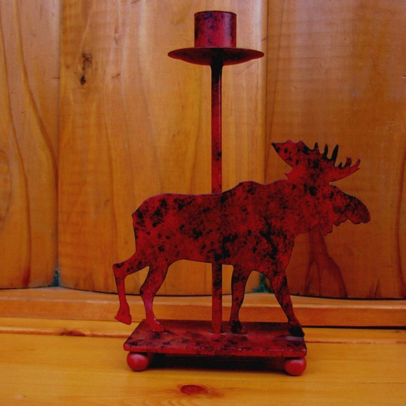 画像1: ムース（へら鹿）キャンドルホルダー/Moose Candle Holder(Rust)
