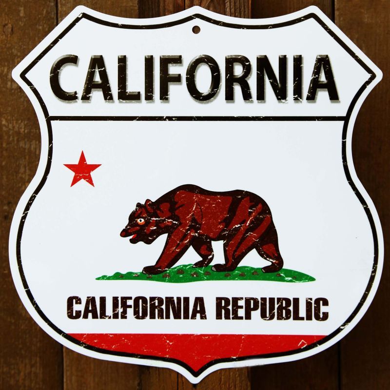 画像: カリフォルニアリパブリック・グリズリー メタルサイン/Metal Sign