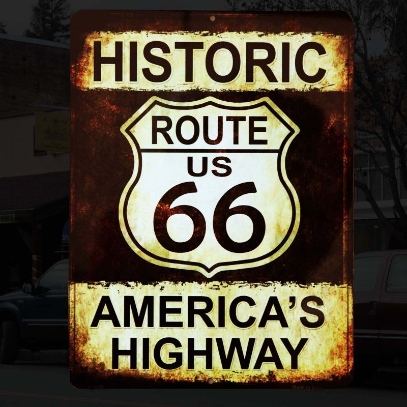画像1: ヒストリック ルート66 アメリカ ハイウェイ メタルサイン/Metal Sign Route 66