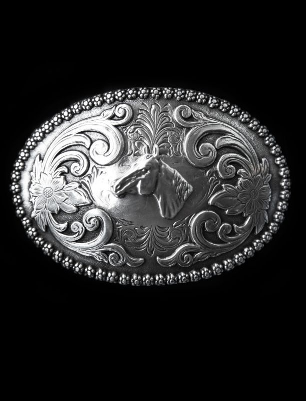 画像: ノコナ ベルト バックル ホースヘッド フローラル/Nocona Belt Buckle