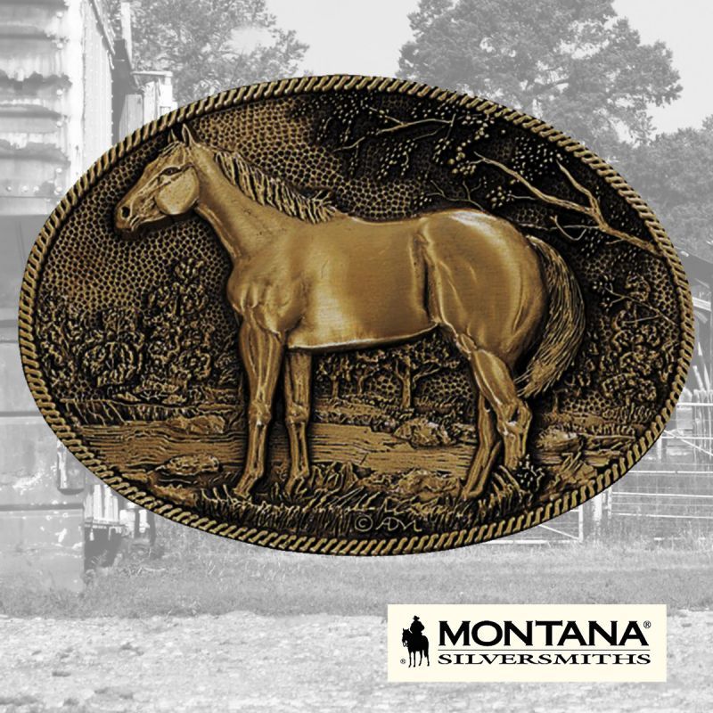 画像1: モンタナシルバースミス ベルト バックル スタンディングホース/Montana Silversmiths Belt Buckle