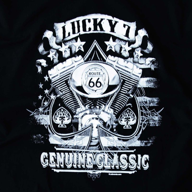 画像: ルート66 バイカー Tシャツ（半袖ブラック・モーターサイクルエンジン）L/Route 66 T-shirt