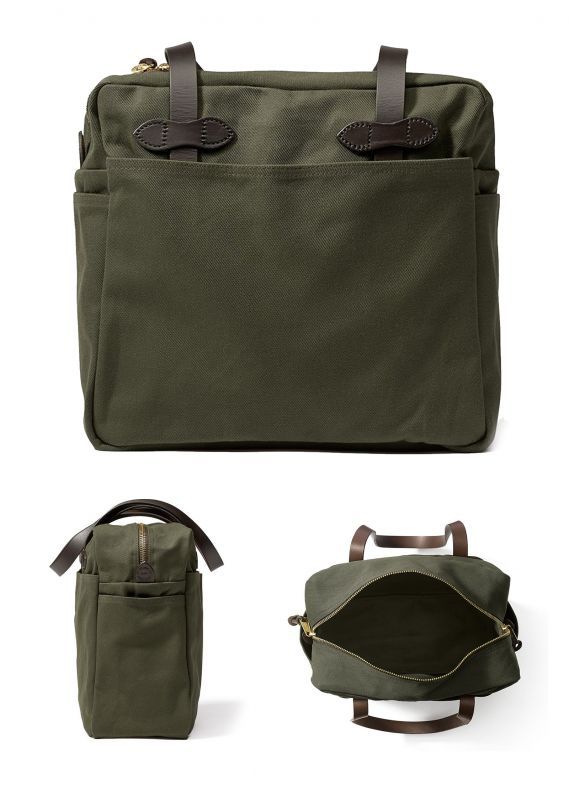 画像: フィルソン トートバッグ（ファスナー付き/オッターグリーン）/Filson Tote Bag with Zipper(Otter Green)