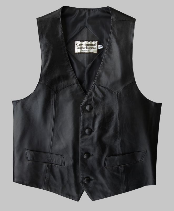 画像: コンチネンタル レザー ウエスタン レザーベスト（ブラック）/Continental Leather Fashions Western Leather Vest(Black)  